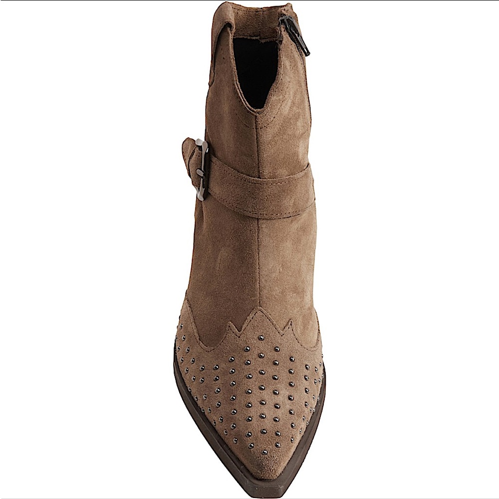 New! EMANUELE CRASTO Suede Western Italian Leather Boots Sz 8 - Picture 2 of 6